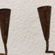 Pair of wrought iron spiral candlesticks
