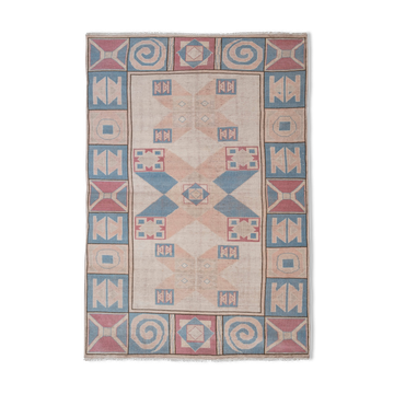 Vintage Handwoven Turkish Oushak Carpet, 1970s 175 x 252 cm