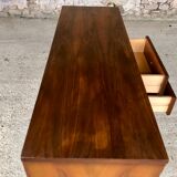 Vintage low row in flame walnut, by G N B , Circa 60