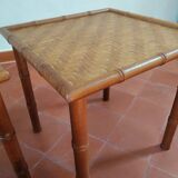 Pair of Vintage Rattan Bedside Tables