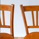 Set of 3 wooden bistro chairs 1950