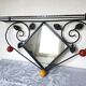 Coat rack, hat rack, wrought iron, 3 wooden balls