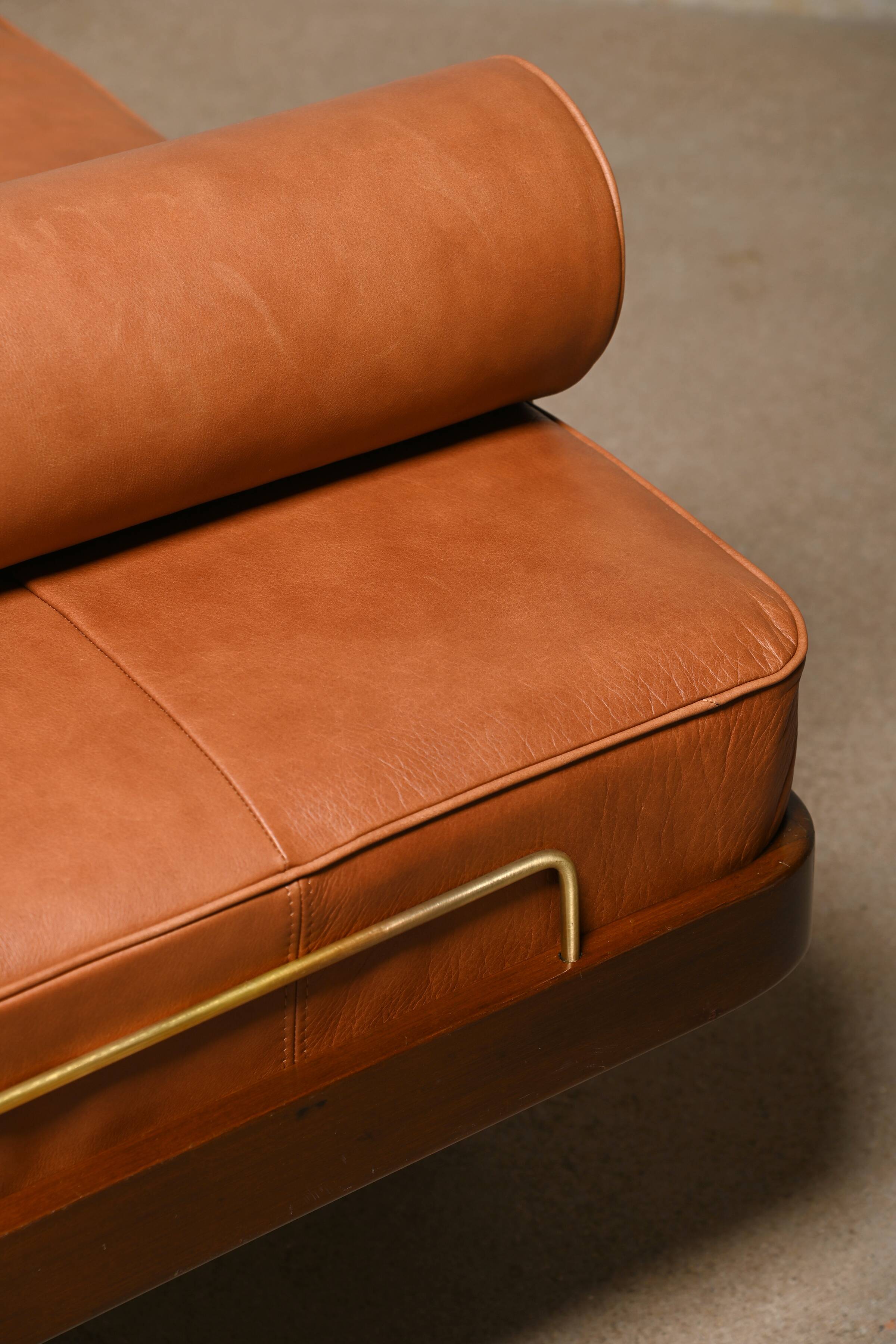Scandinavian Daybed in Cognac Leather for Horsens Møbelfabrik, Denmark