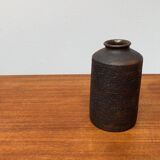 Brutalist vase from the mid-century German studio pottery by Gerhard Liebenthron, 1974.