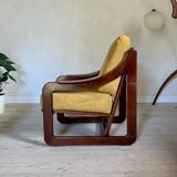 Yellow velvet sled chairs