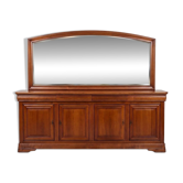 Grand buffet en merisier massif avec miroir – Fabrication sur mesure – Excellent état