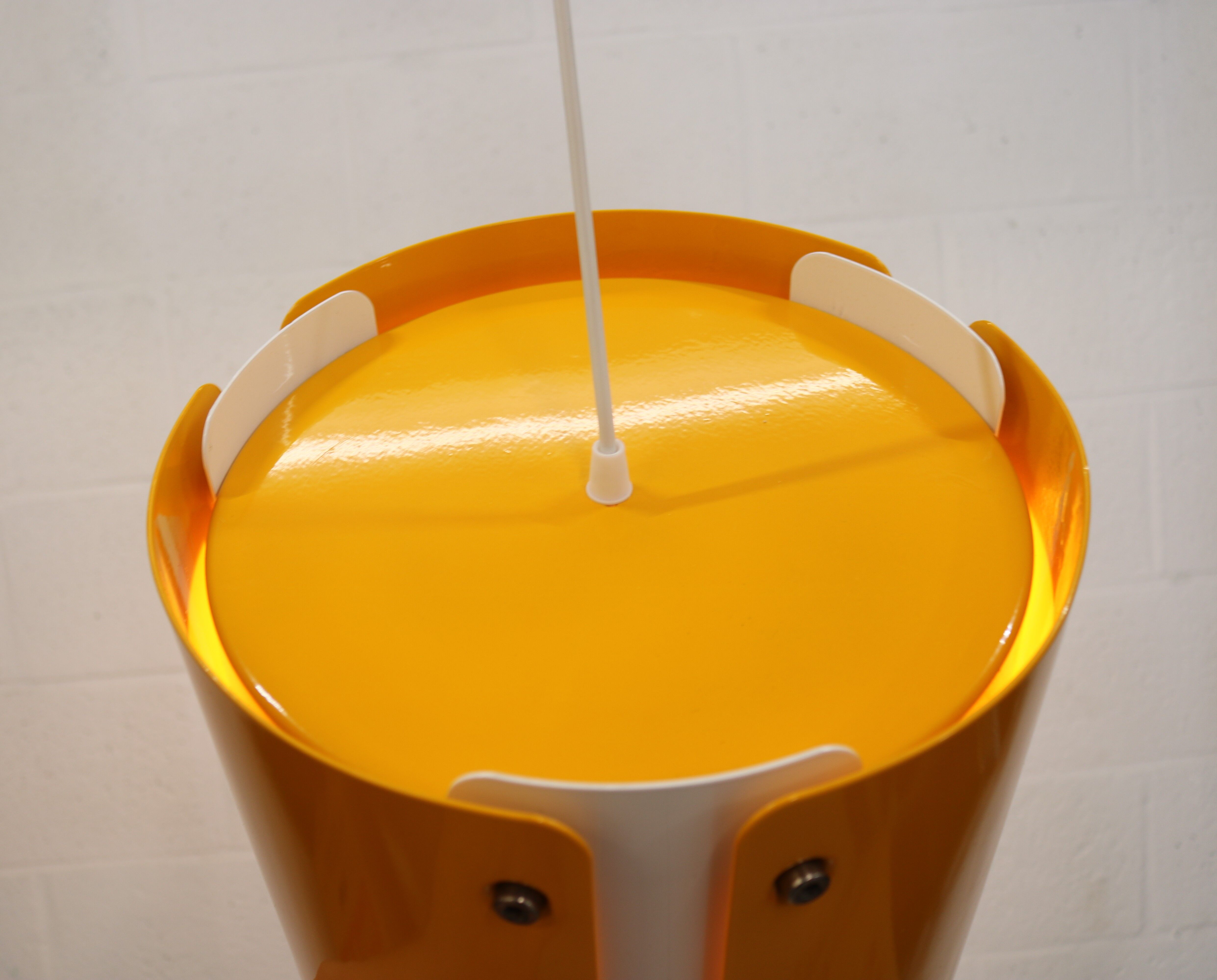 Modern Danish Pendant Lamp: Dark Yellow Metal, 1990s Design