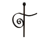 20th-century wrought iron floor lamp with swirling detail, Danish Art Deco.