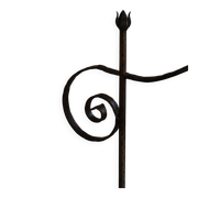 20th-century wrought iron floor lamp with swirling detail, Danish Art Deco.