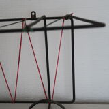 Wall-mounted coat rack hat holder metal scoubidou wire green/red 1950