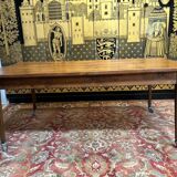 Farm table on casters