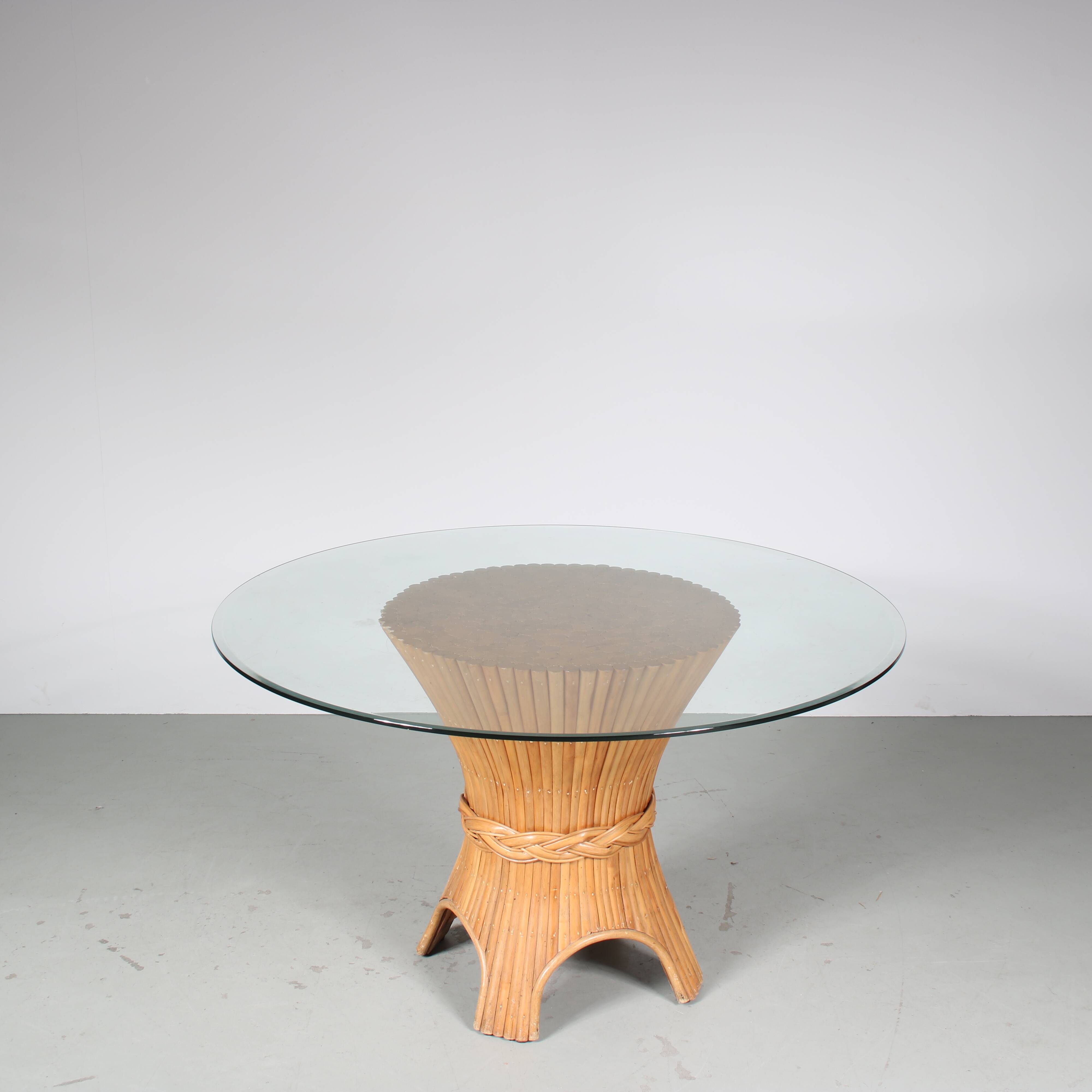 1970s Bamboo dining table by McGuire, USA