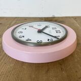 Vintage Pink East German Bakelite Wall Clock from Weimar, 1980s
