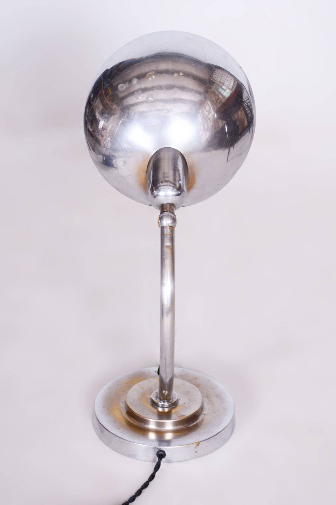 Restored Bauhaus Chrome Table Lamp, Franta Anyz, New Electrification, Czechia, 1920s