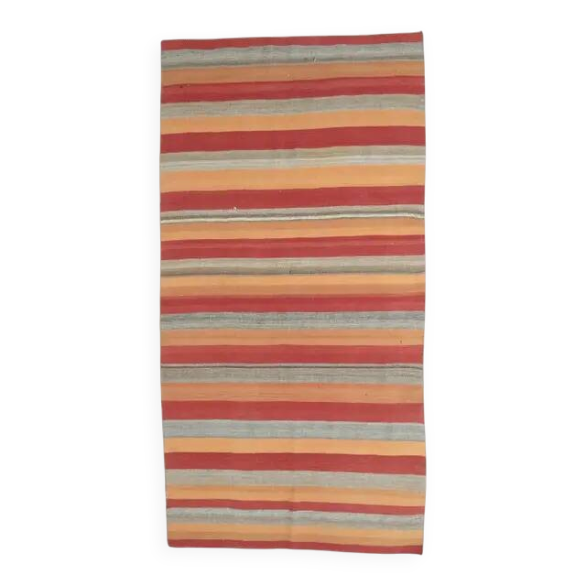 Vintage Turkish Handwoven Flatweave Wool Kilim Rug 116x220