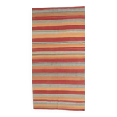 Vintage Turkish Handwoven Flatweave Wool Kilim Rug 116x220