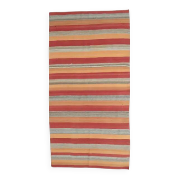 Tapis kilim en laine tissé à la main turc vintage 116x220
