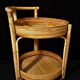 Round trolley with bamboo and rattan wheels