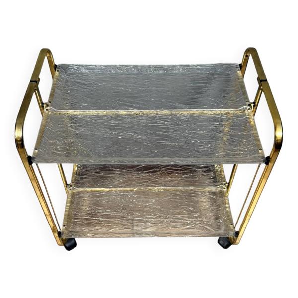 Charriot Desserte textable platex de luxe en plexiglas moulé ice