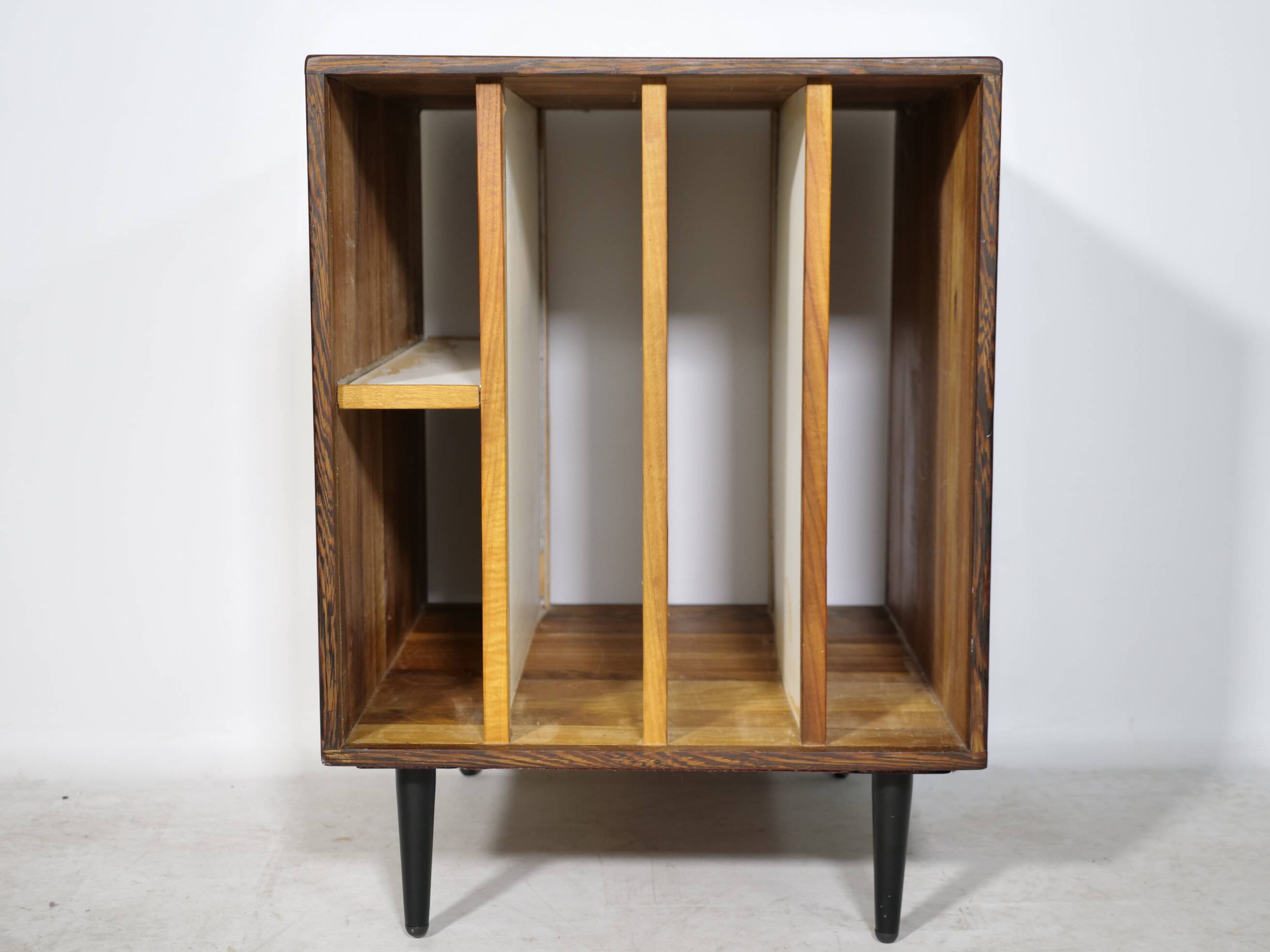 Mid-Century Solid Cherry Document LP Vinyl Cabinet, Unique Piece, 1960s