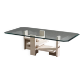 Table basse en travertin de style postmoderne, années 1970
