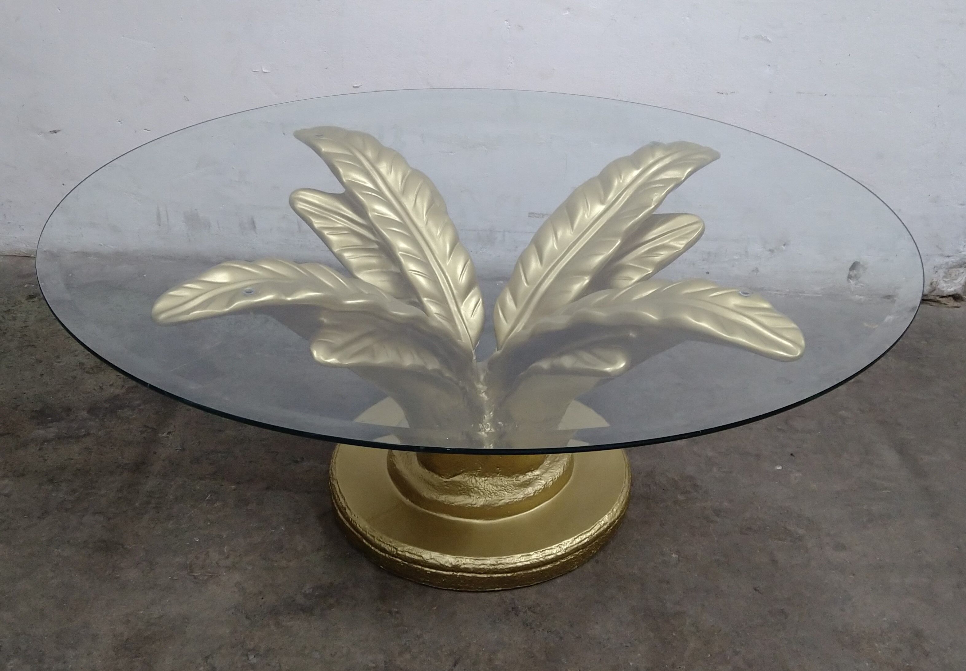 Regency coffee table with faceted glass top
