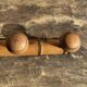 Large vintage wooden coat rack with 6 bamboo effect hooks L79