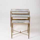 3 brass nesting tables