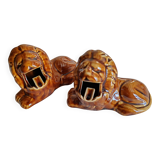 Pair of vintage lion ashtrays