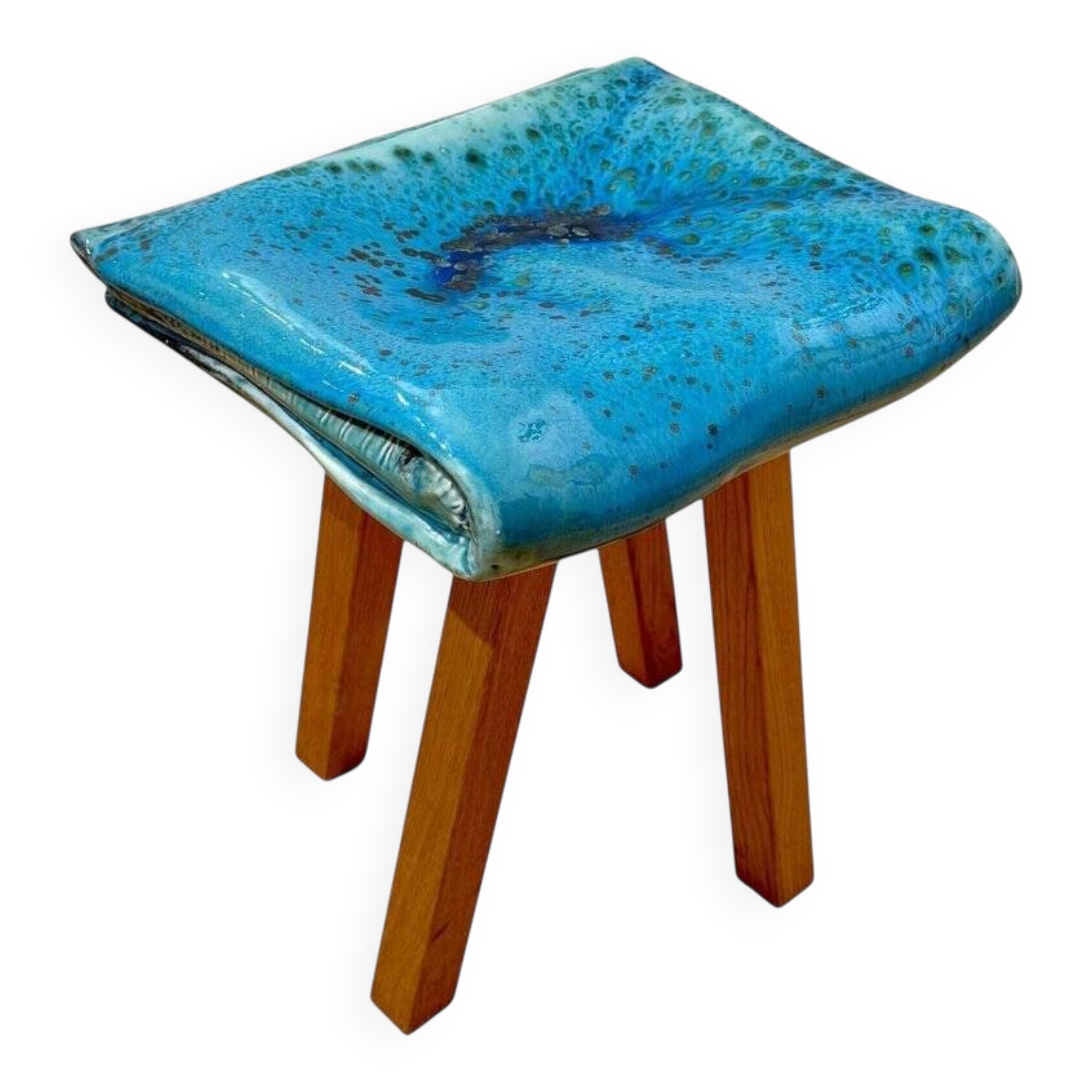 Stool in porcelain & oak by Judith van den Boom, Netherlands, 2012