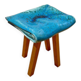 Tabouret en porcelaine et chêne par Judith van den Boom, Pays-Bas, 2012