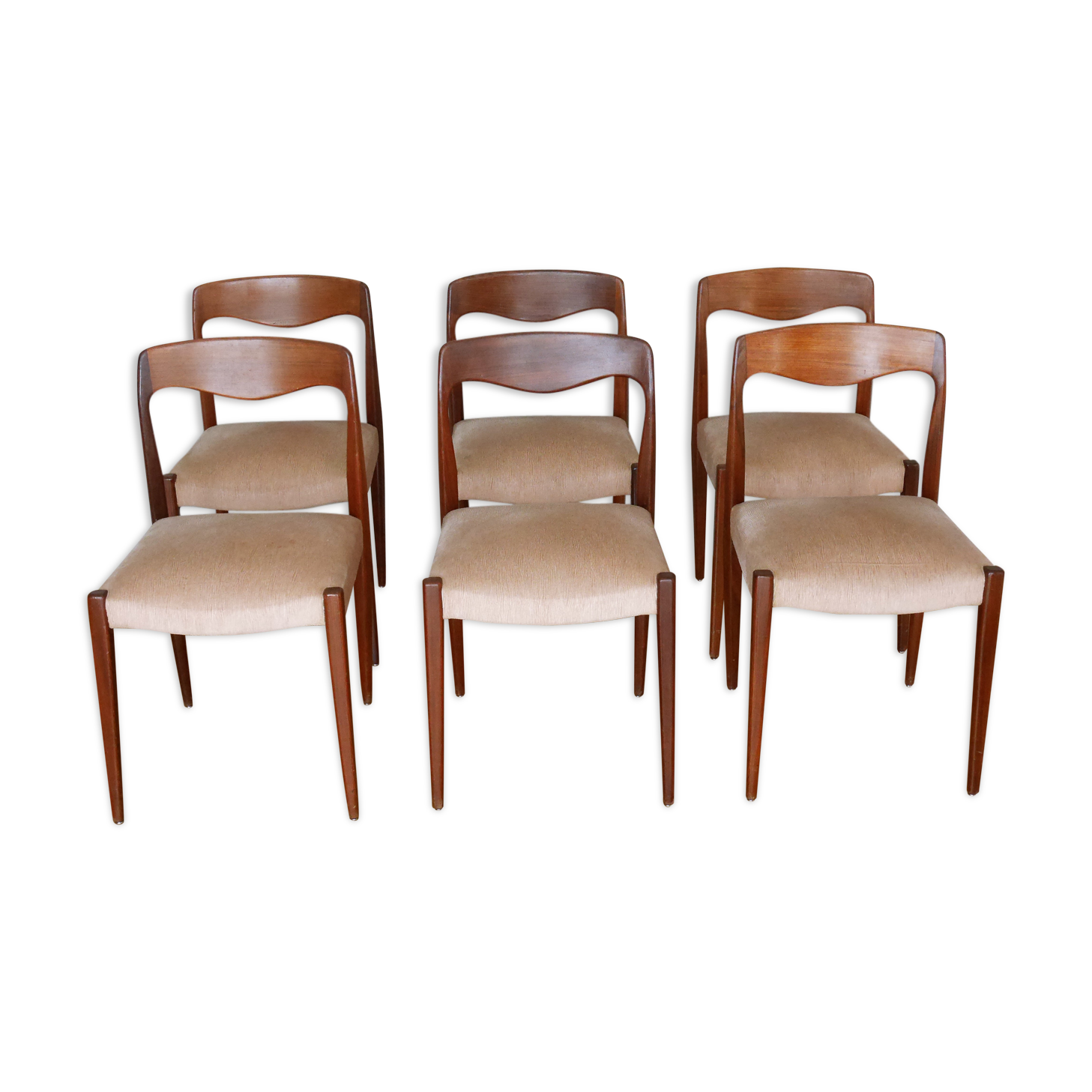 6 candinave teak chairs from the 60s