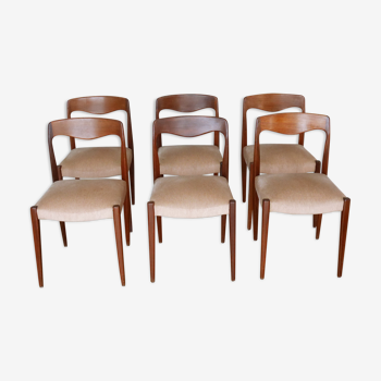 Set de 6 chaises candinaves en teck des années 60