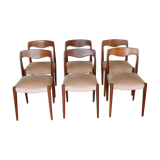 6 candinave teak chairs from the 60s
