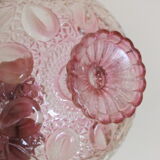 Small pink tinted molded crystal display cup