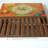 Stainless steel fish cutlery - set of 6 forks and 6 knifes - vintage from the 1970s
