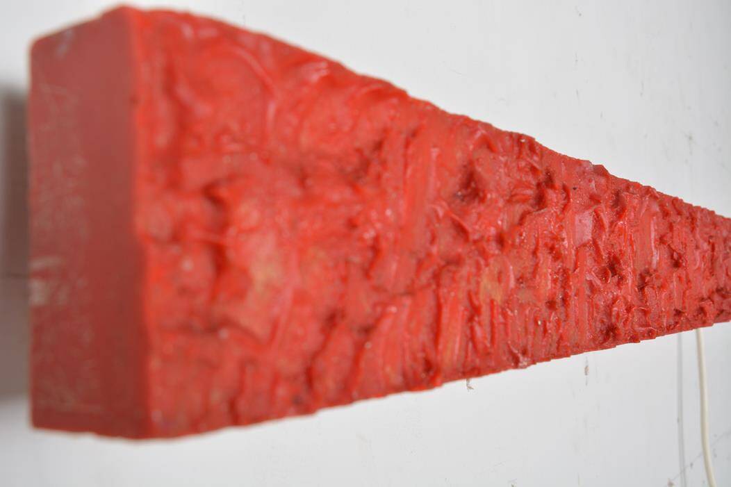Long vintage red wall light