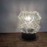 Diamond-point molded glass ceiling light, 1960