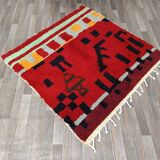 Handmade colorful wool Berber rug 200cmx200cm