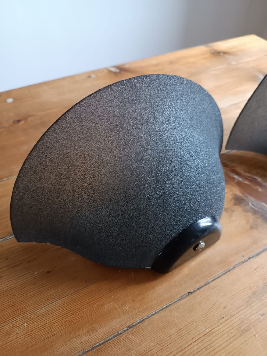 Pair of black granite glass wall lights