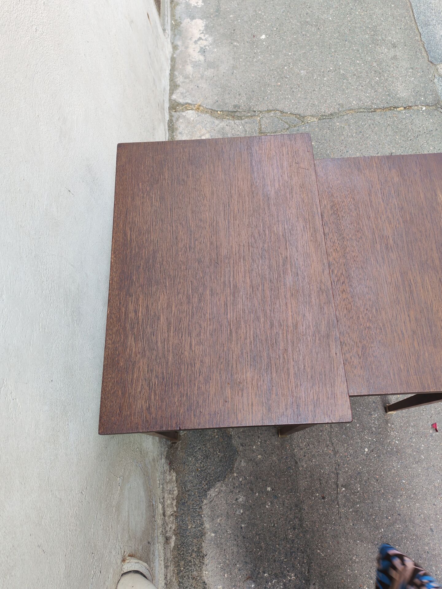Pair of nesting tables in wood