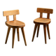 Pair of pine chairs by Christian Durupt, Méribel 1960