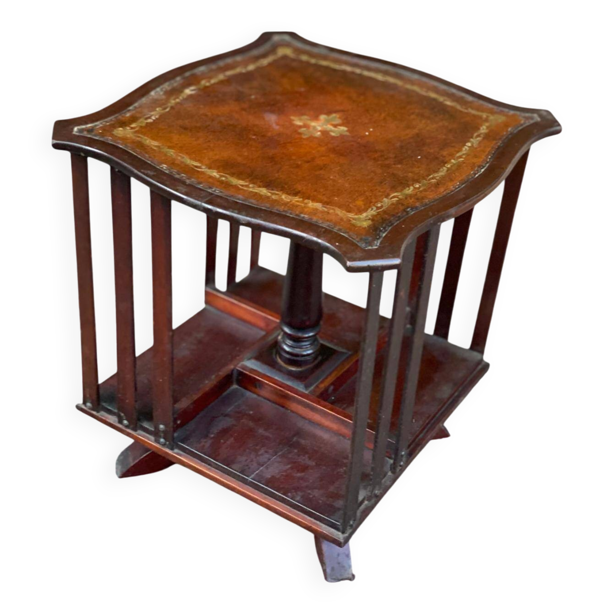 18th century rotating table bookcase on foot