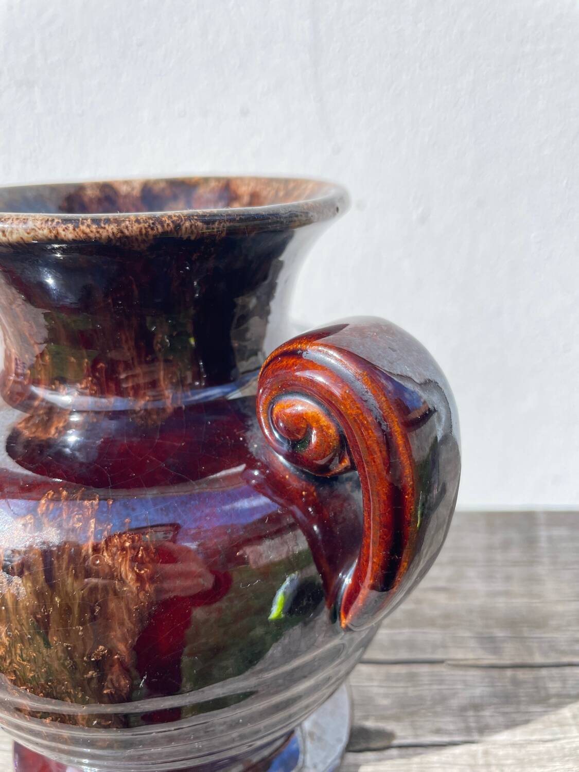 Art Deco brown ceramic vase
