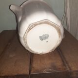 Service à café ou thé ancien blanc nacré avec un liseré argent, en demi porcelaine Badonviller