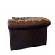 Vintage chocolate brown leather Chesterfield armchair/sofa