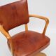 Chaise de bureau art deco cuir et chêne 1930 Suède