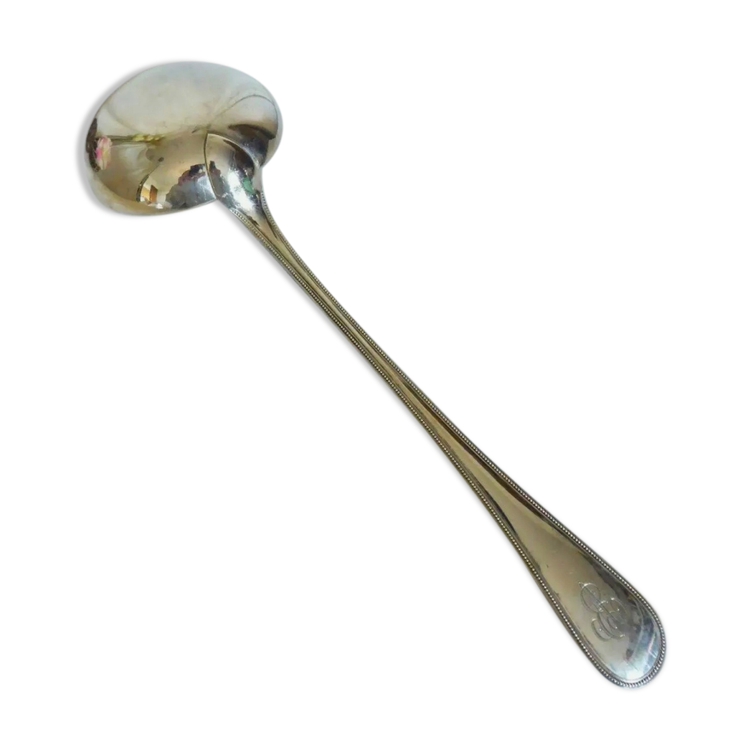 Silver metal ladle Christofle model pearls