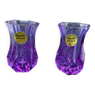 Pair of crystal vases of arques