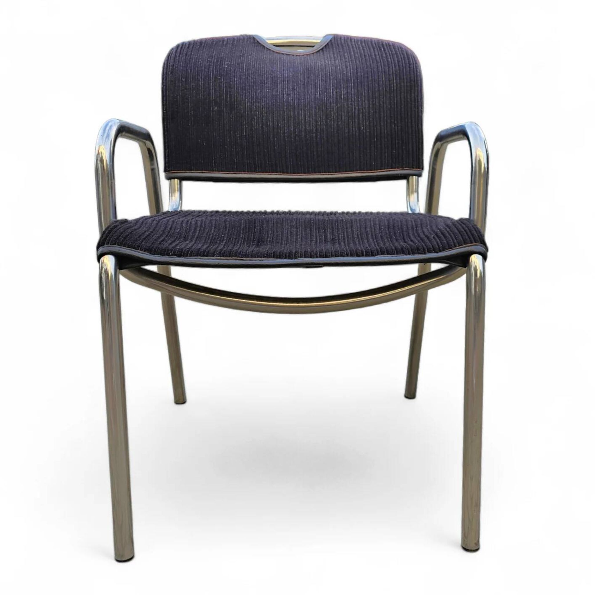 4 x black upholstery Castiglietta dining chairs by Castiglioni for Zanotta / Italy 1960s